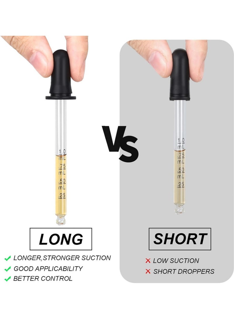 يوجي 20 جهاز كمبيوتر شخصي 1 مل قطرة العين الزجاجية ، ترقية أنابيب الامتصاص الفائقة مع رأس المطاط ، أداة القياس للزيوت ، المختبر ، الحرف ، الطب ، العناية بالبشرة - Image 3